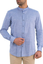 Ανδρικό σιελ πουκάμισο μαο γιακά Firenze 0195110