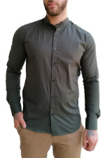 Ανδρικό χακί πουκάμισο Ben Tailor με μάο γιακά 1204W