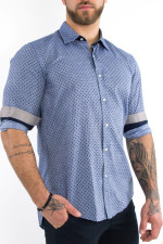 Ανδρικό μπλε πουκάμισο βαμβακερό Regular Fit 20140