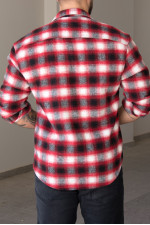 Ανδρικό κόκκινο καρό πουκάμισο με φερμουάρ MNT066