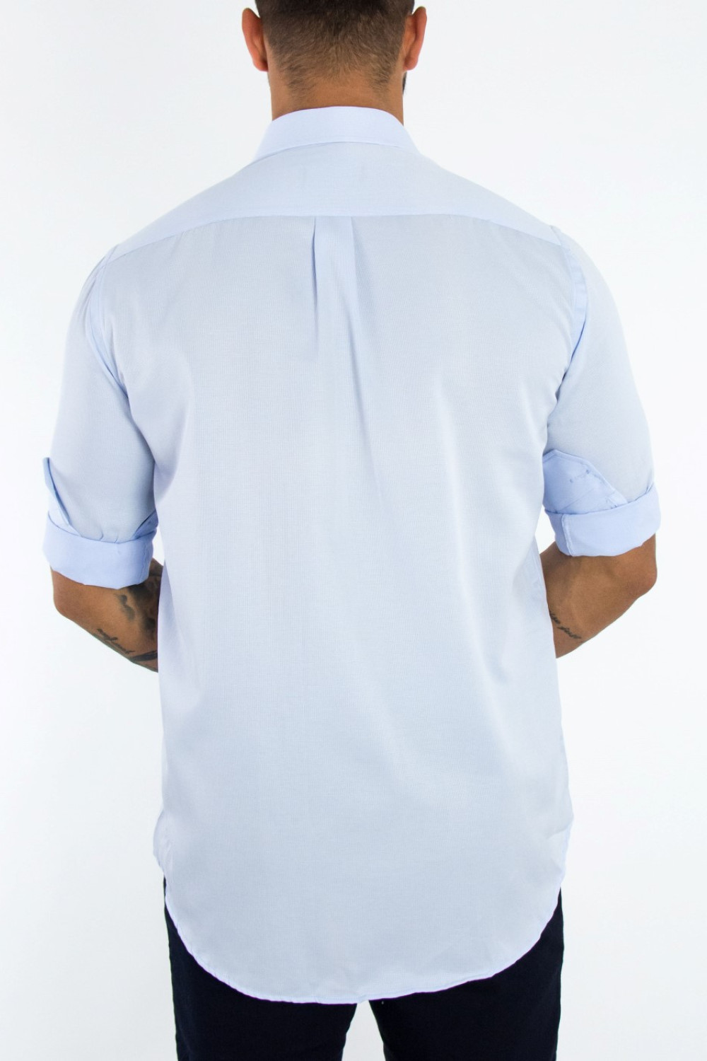 Ανδρικό γαλάζιο μονόχρωμο πουκάμισο Regular Fit 8235B