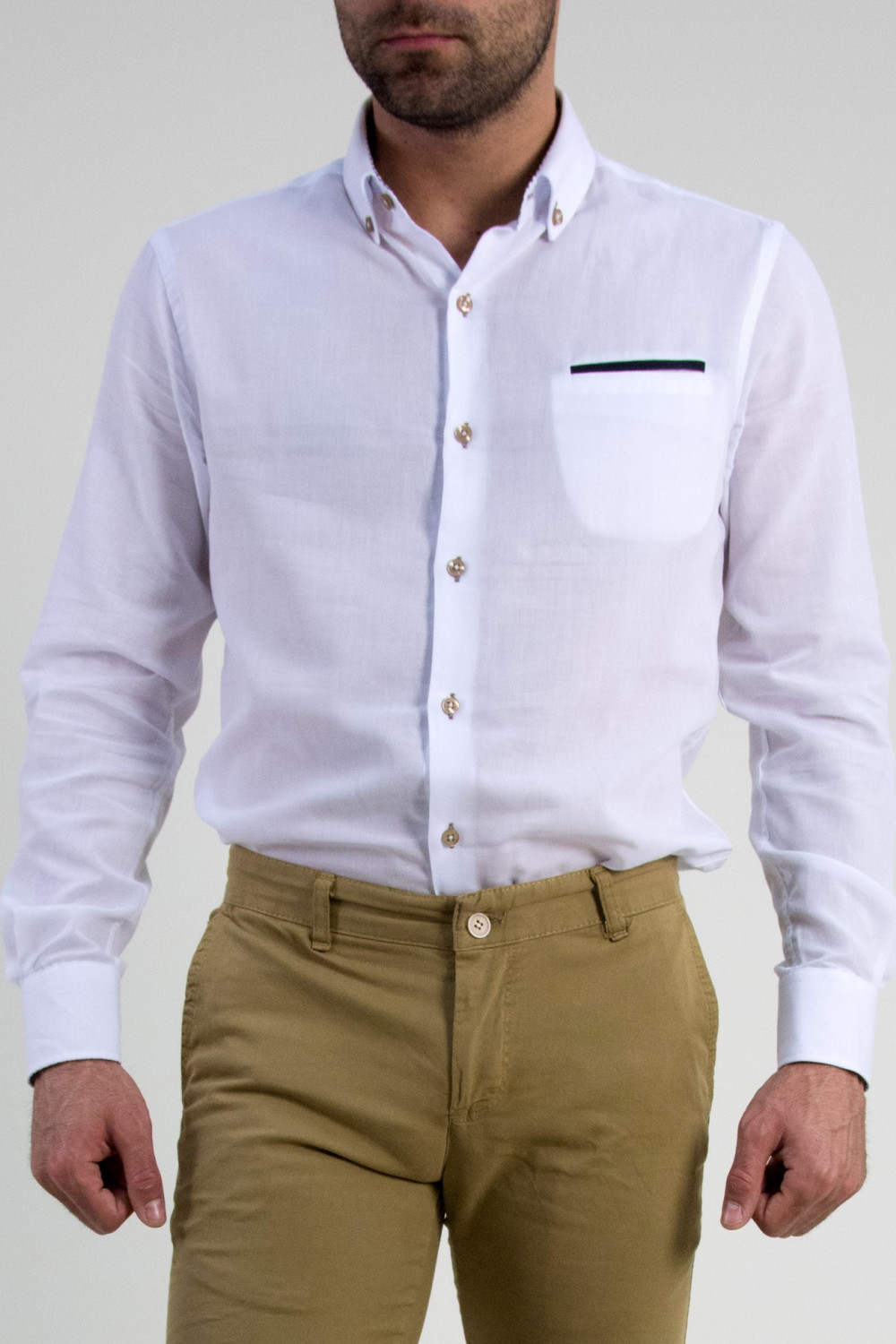 Ανδρικό πουκάμισο GioS λευκό 903718F