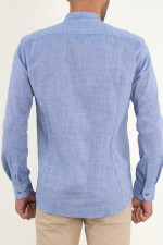 Ανδρικό σιελ πουκάμισο μαο γιακά Firenze 0195110