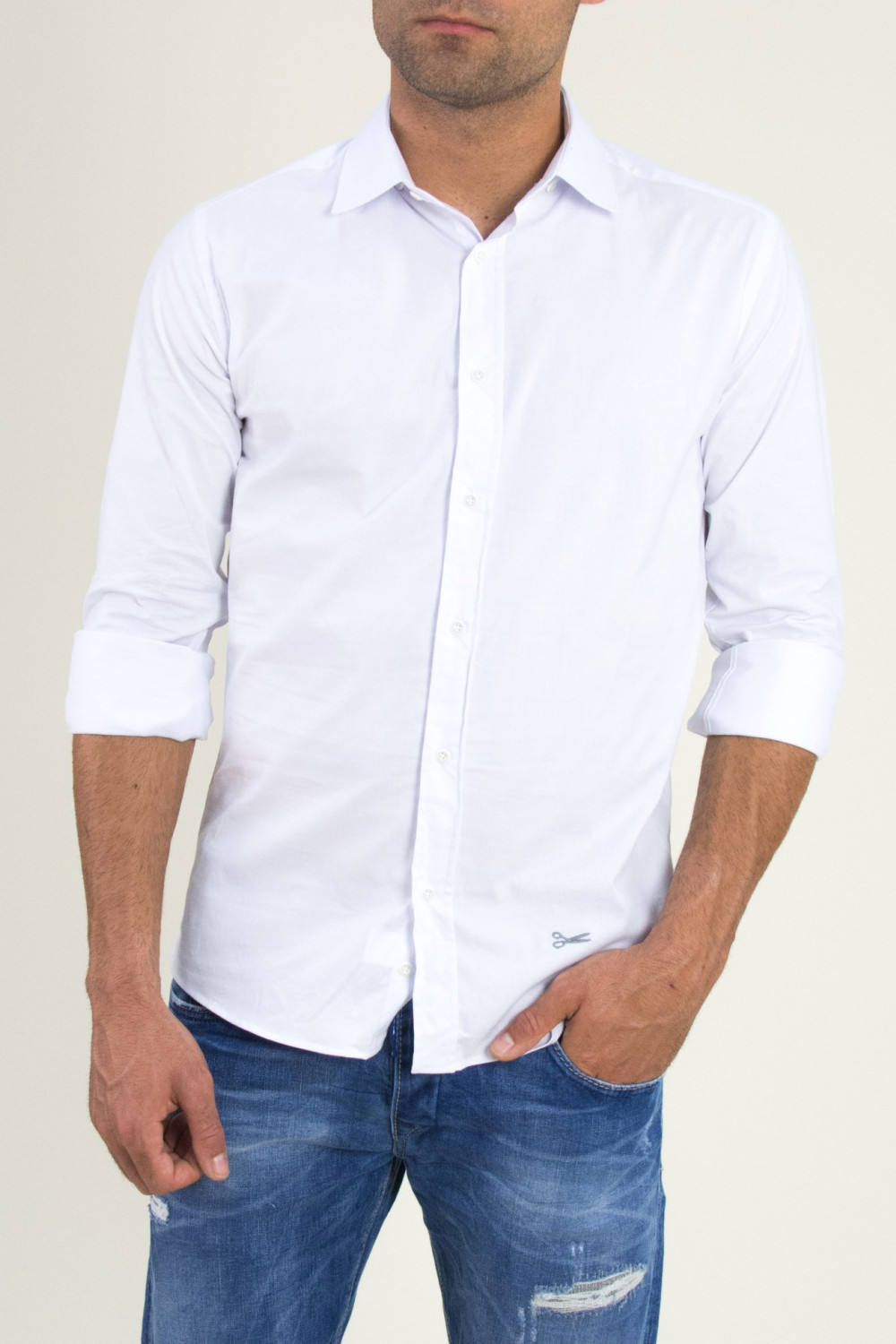 Ανδρικό λευκό μονόχρωμο πουκάμισο Ben Tailor 185210