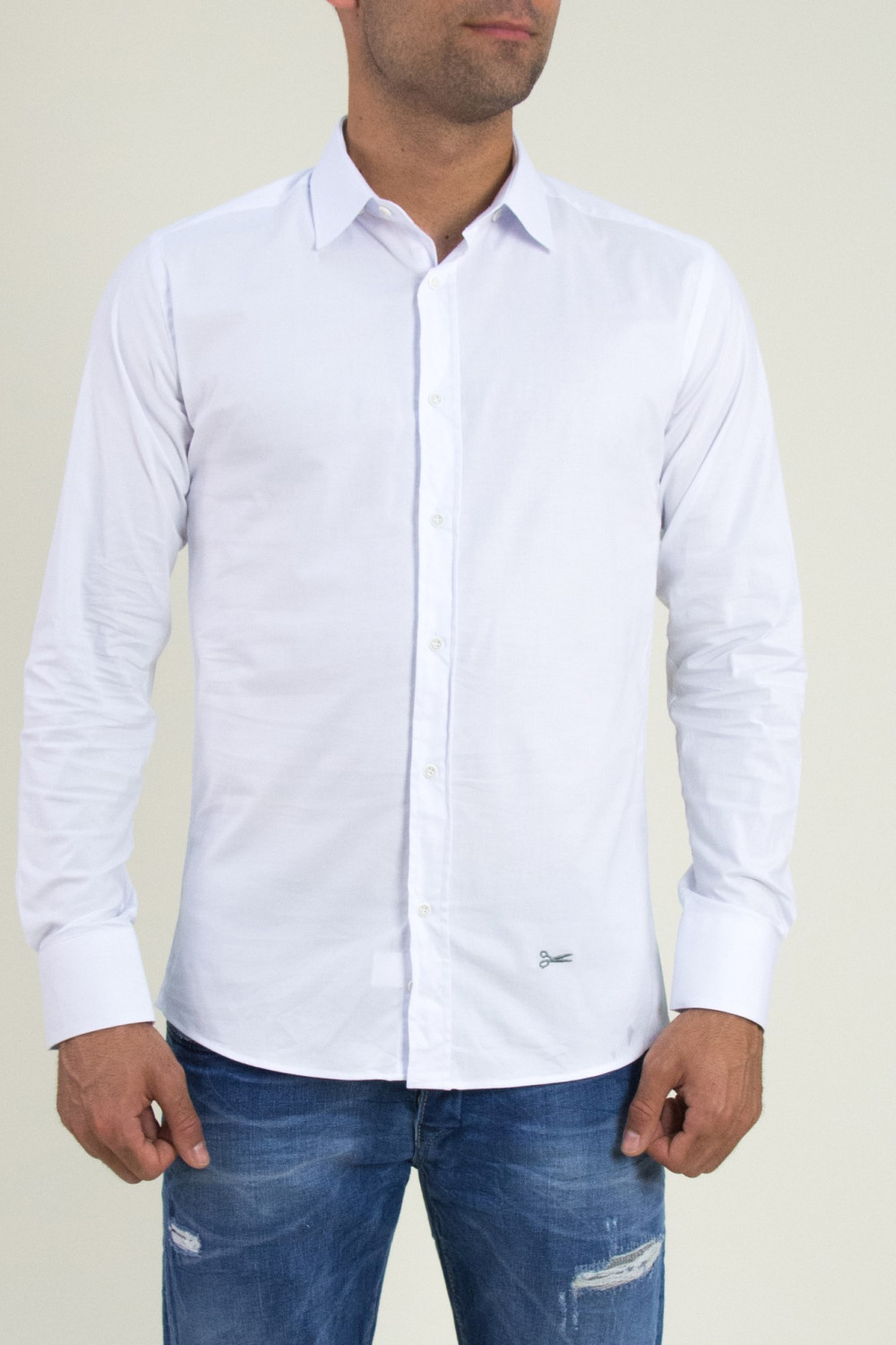 Ανδρικό λευκό μονόχρωμο πουκάμισο Ben Tailor 185210