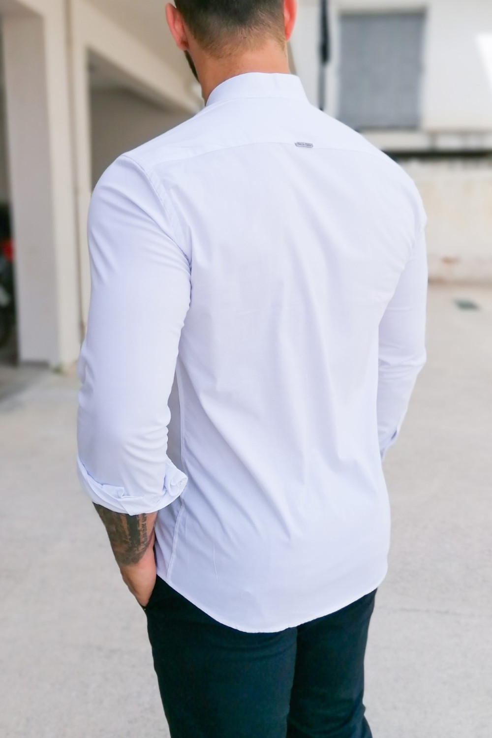 Ανδρικό λευκό πουκάμισο Ben Tailor με μάο γιακά 1204A