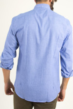 Ανδρικό σιελ πουκάμισο με μάο γιακά Firenze 0191120