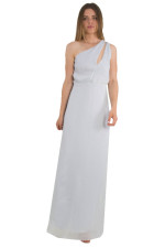 Γυναικείο γκρι maxi φόρεμα γάμου Lurex τούλι No Stress 8575288