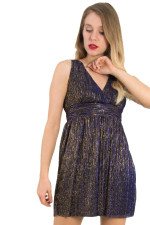 Γυναικεία μωβ φόρεμα τούλι μεταλλιζέ Cocktail 014100075L
